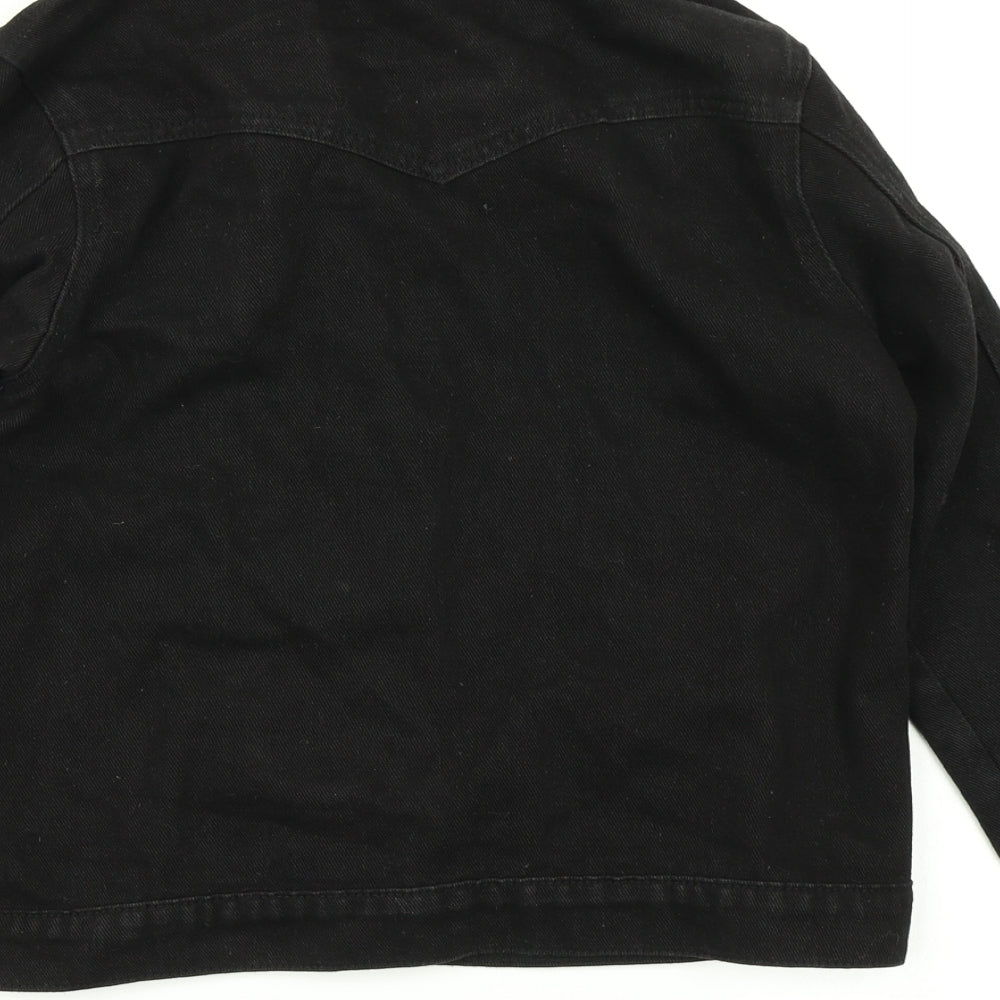 Boohoo Womens Black Denim Jacket Size 8