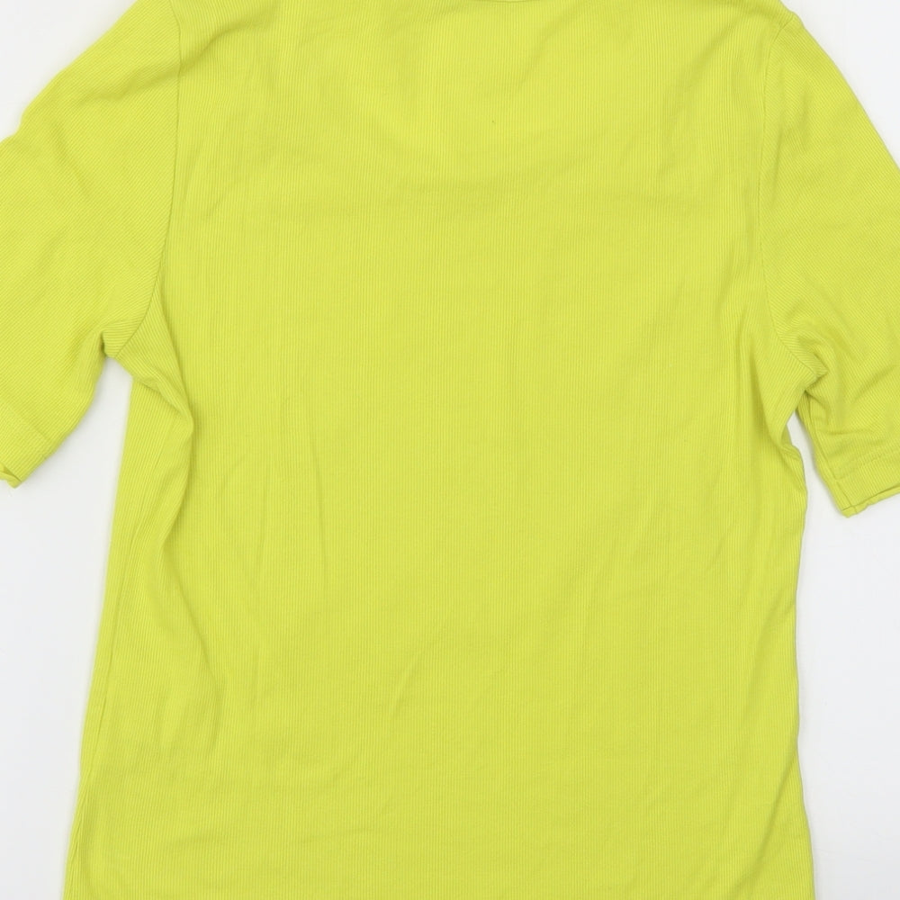 EFIXELLE Womens Yellow Basic T-Shirt Size 10