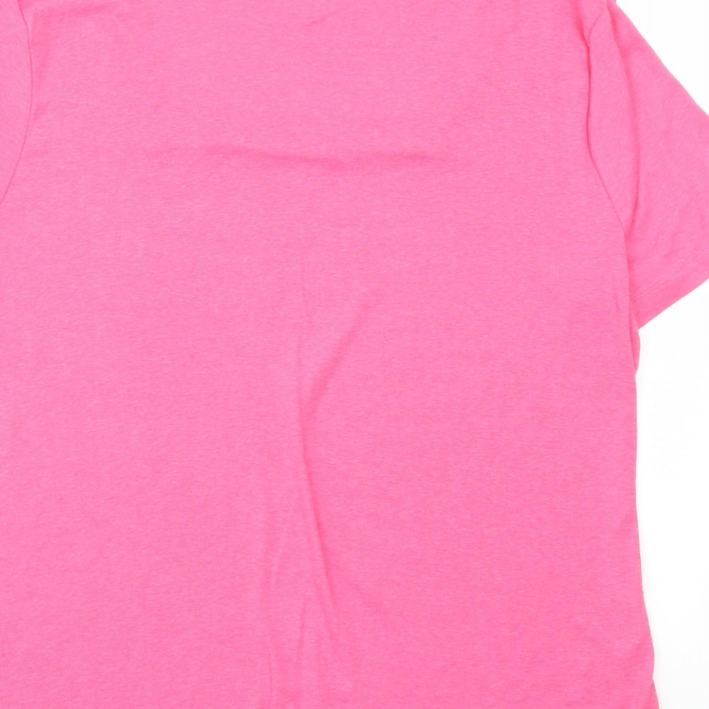 TRU Womens Pink Basic T-Shirt Size L
