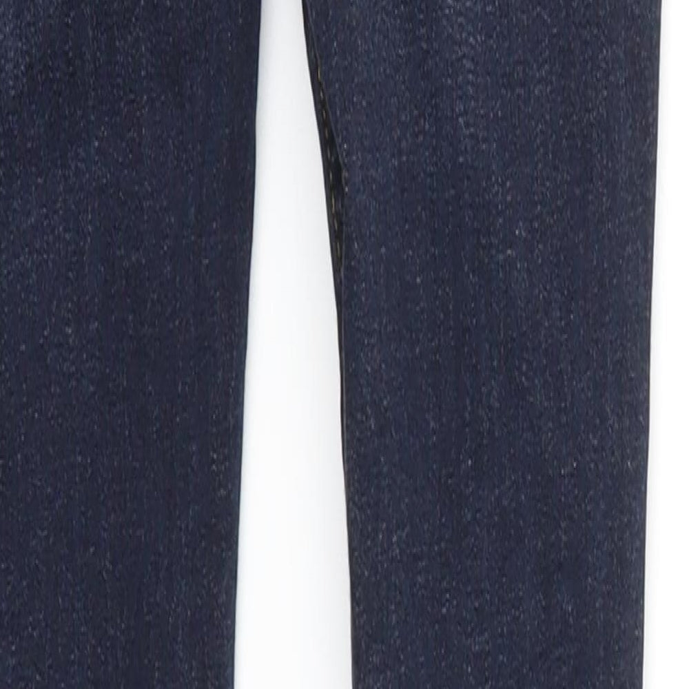 Zara Womens Blue Houndstooth Skinny Jeans Size 28 L30 in