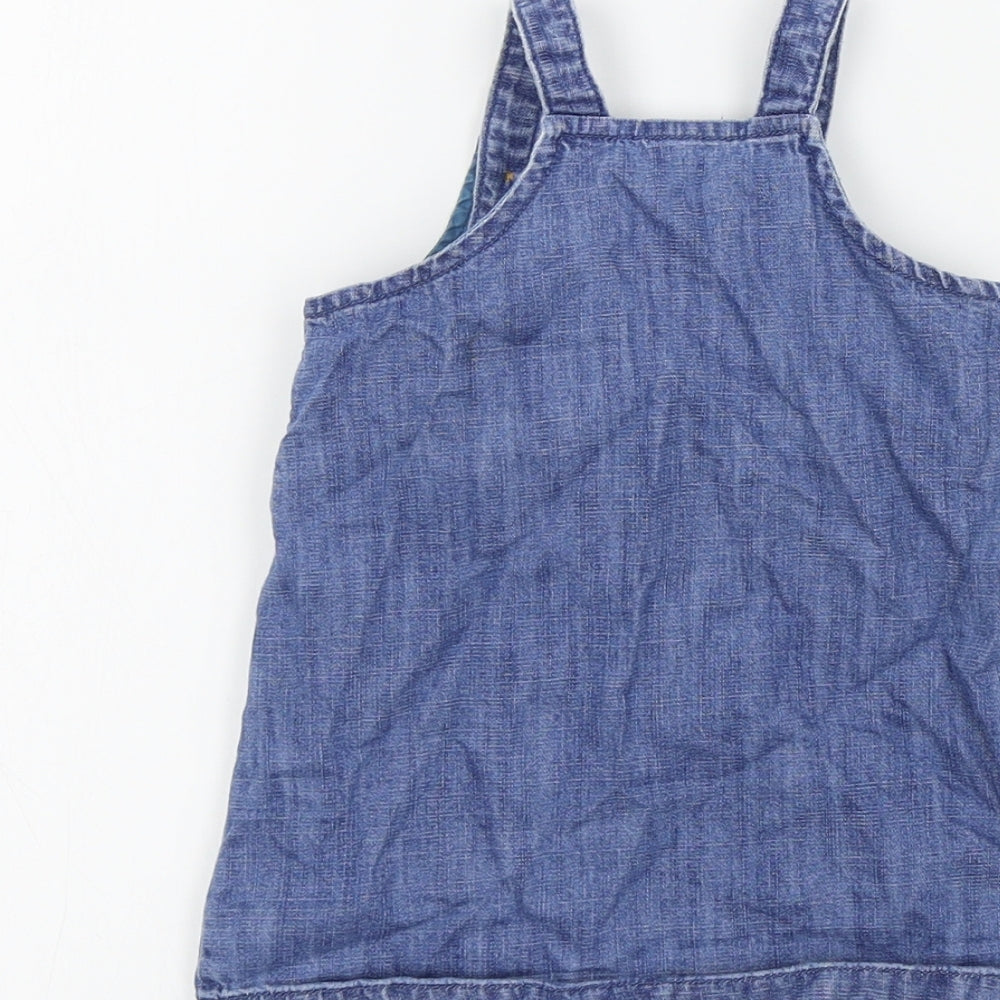 Marks & Spencer Girls Blue Colourblock A-Line Size 6-9 Months