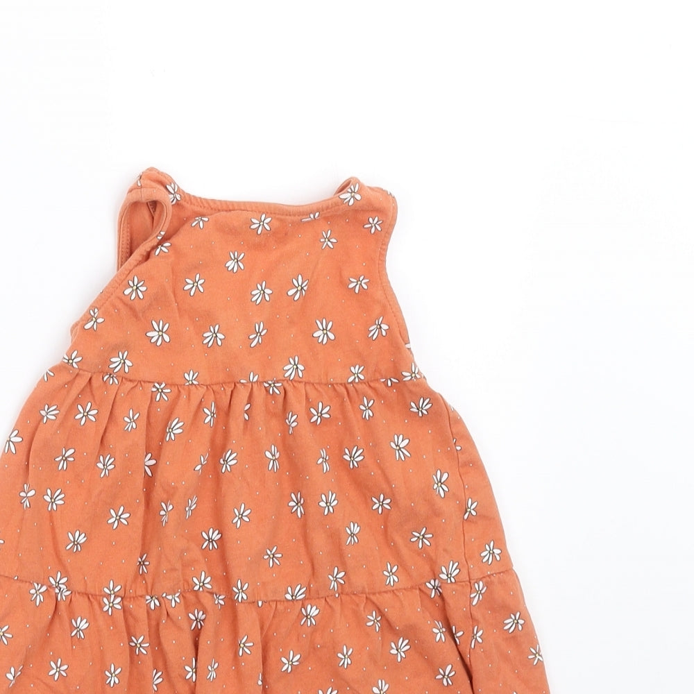 Primark Girls Beige Floral Trapeze & Swing Size 12-18 Months