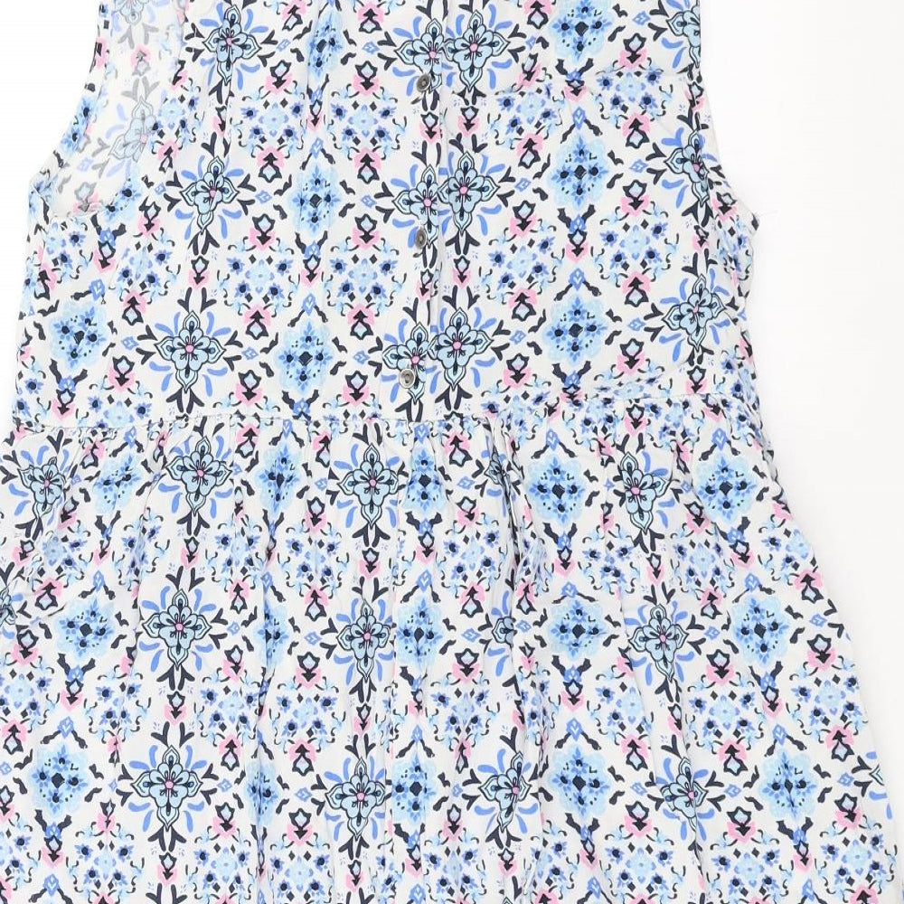 Divided by H&M Womens Blue Floral Tank Dress Size 12
