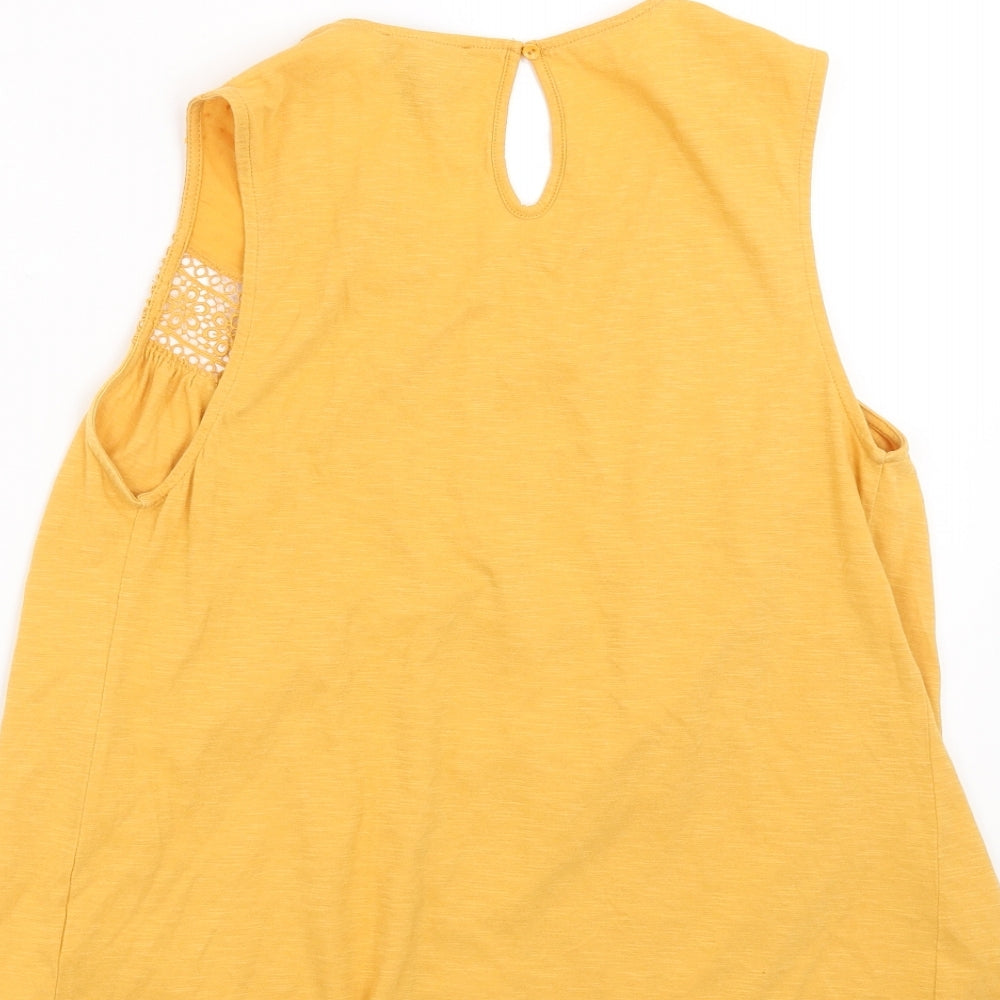 New Look Womens Orange Basic T-Shirt Size 12 - crochet detail