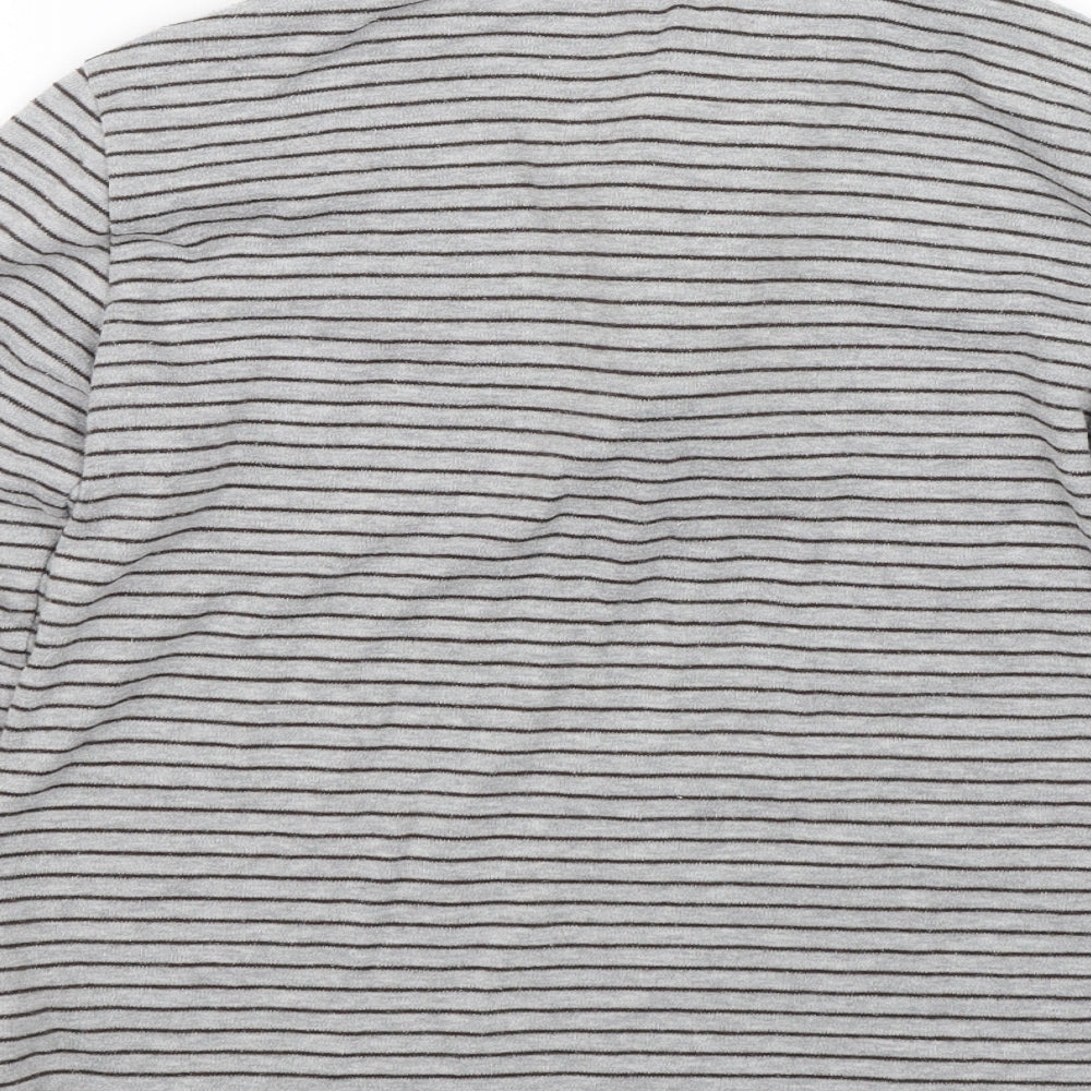 freude Womens Grey Striped Pullover Sweatshirt Size S