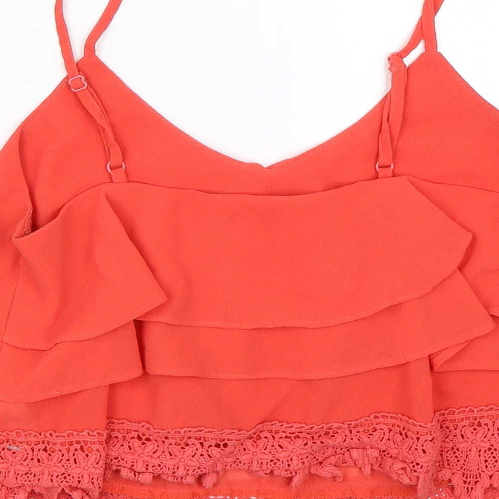 Glamourous Womens Red Cropped T-Shirt Size S