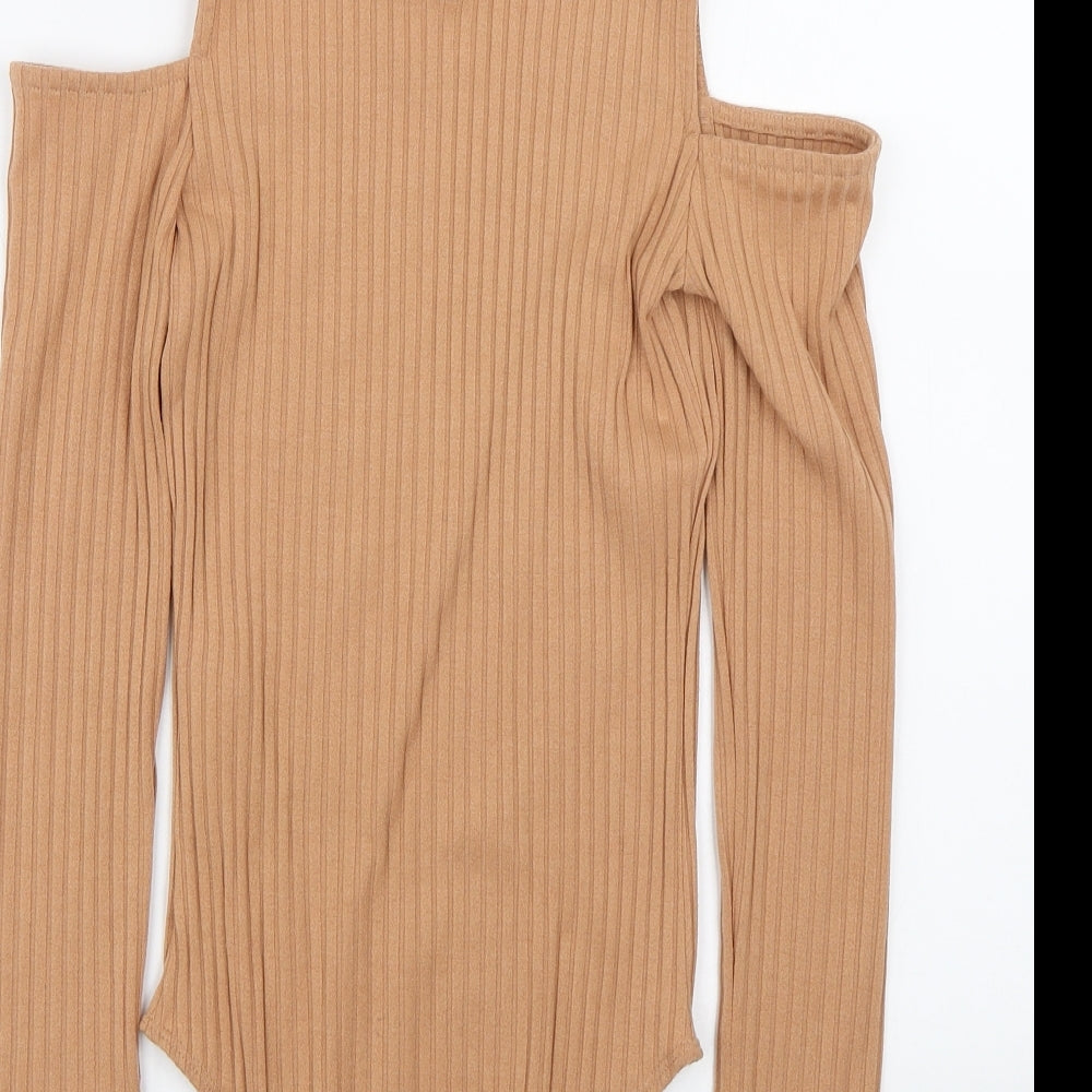 Forever21 Womens Brown Striped Wrap T-Shirt Size S