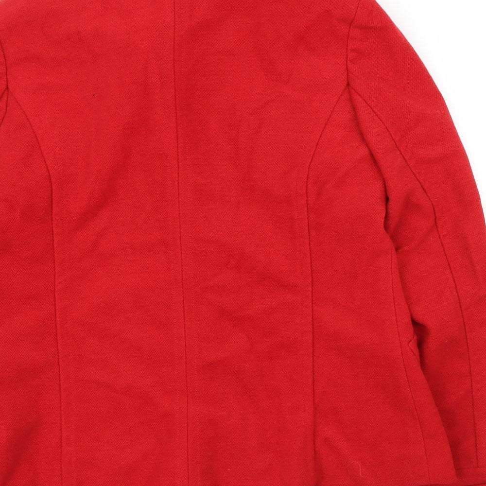 Lakeland Womens Red Overcoat Coat Size 10