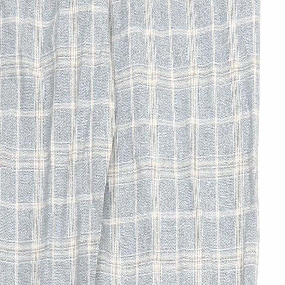 Topman Mens Blue Check Capri Trousers Size 28 in L27 in
