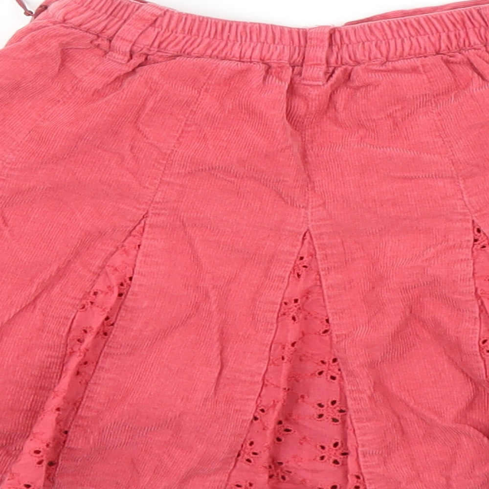 Monsoon Girls Pink Floral Corduroy A-Line Skirt Size 3-4 Years