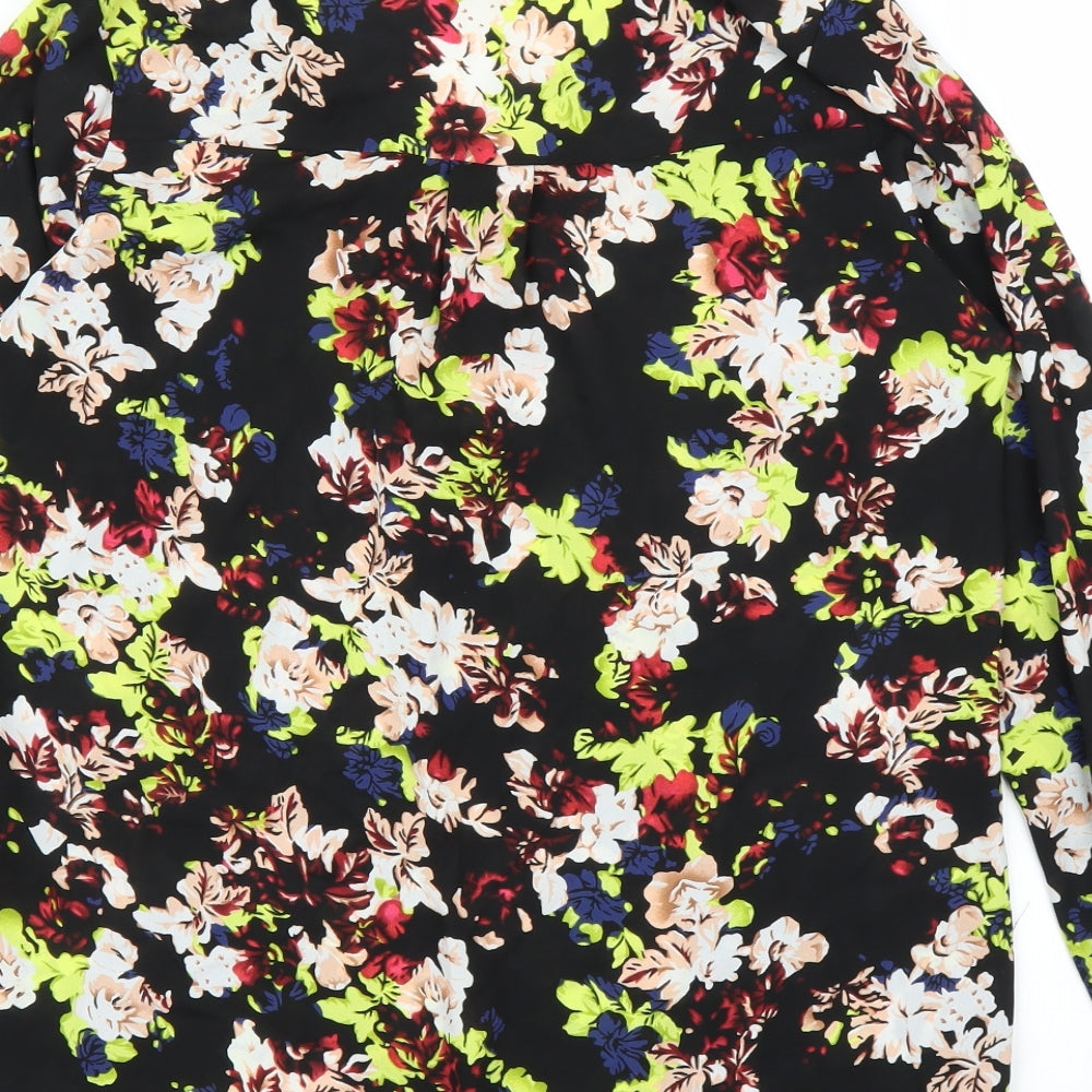 Marks & Spencer Womens Black Floral Basic Blouse Size 12