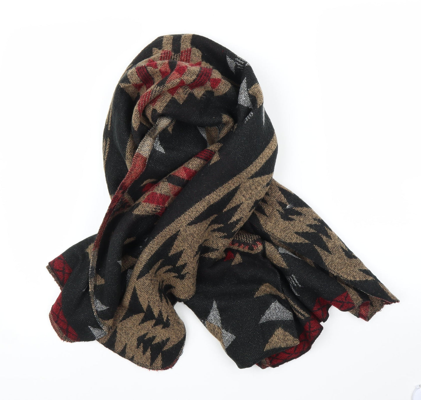 Preworn Unisex Beige Geometric Shawl/Wrap
