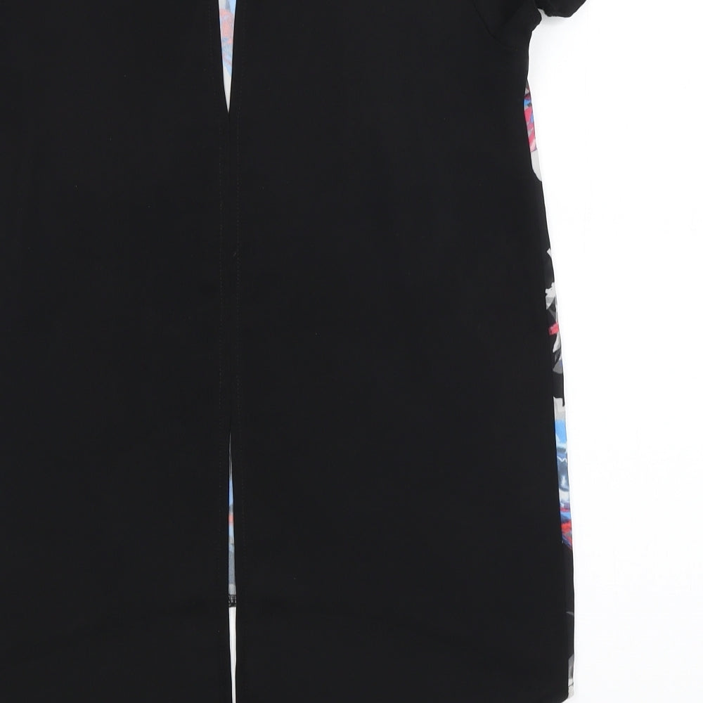 Select Womens Black Floral Basic Blouse Size 10