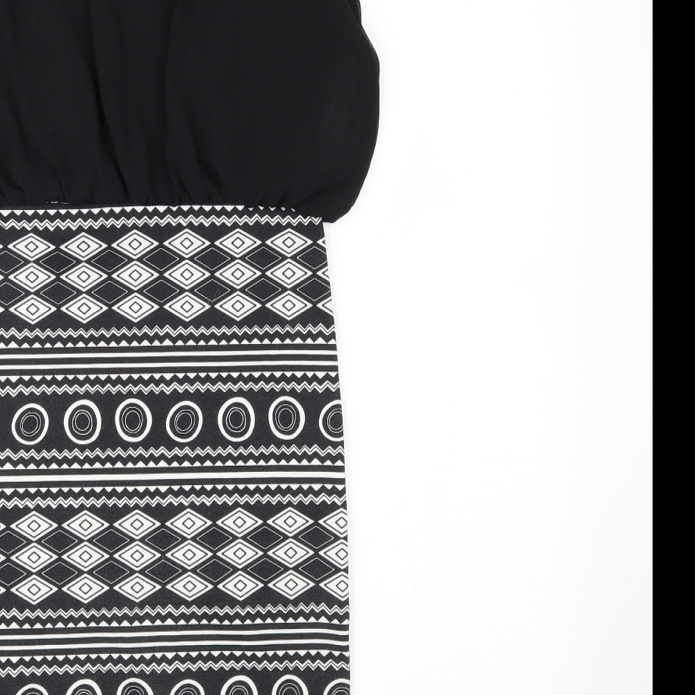 KIAH Womens Black Geometric Mini Size 8