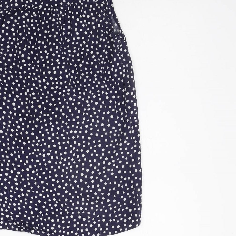 Nutmeg Girls Blue Polka Dot Basic Button-Up Size 10-11 Years