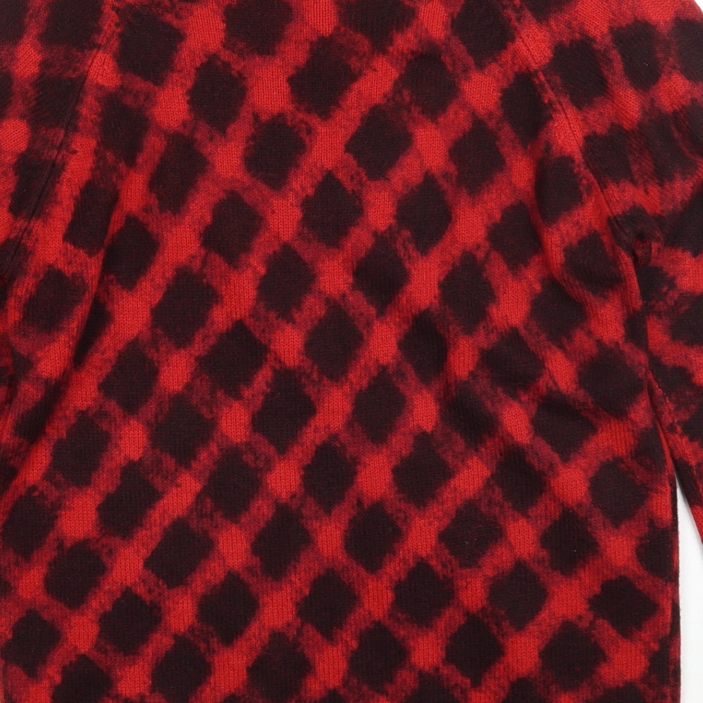 Marks & Spencer Womens Red Geometric Pullover Jumper Size 10