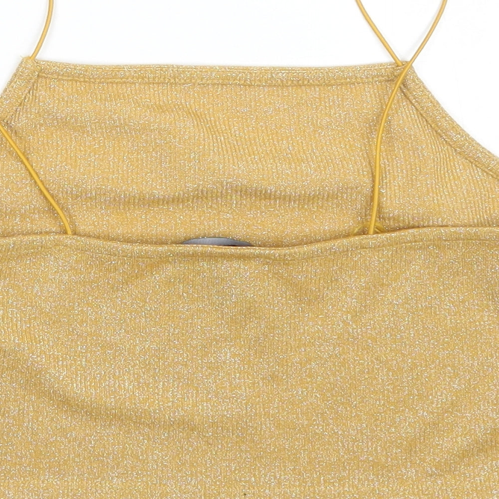 Newlook Womens Yellow Cropped Tank Size 10