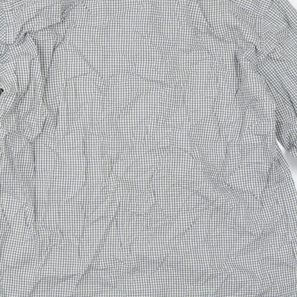 Marks & Spencer Mens Green Check Button-Up Size 16