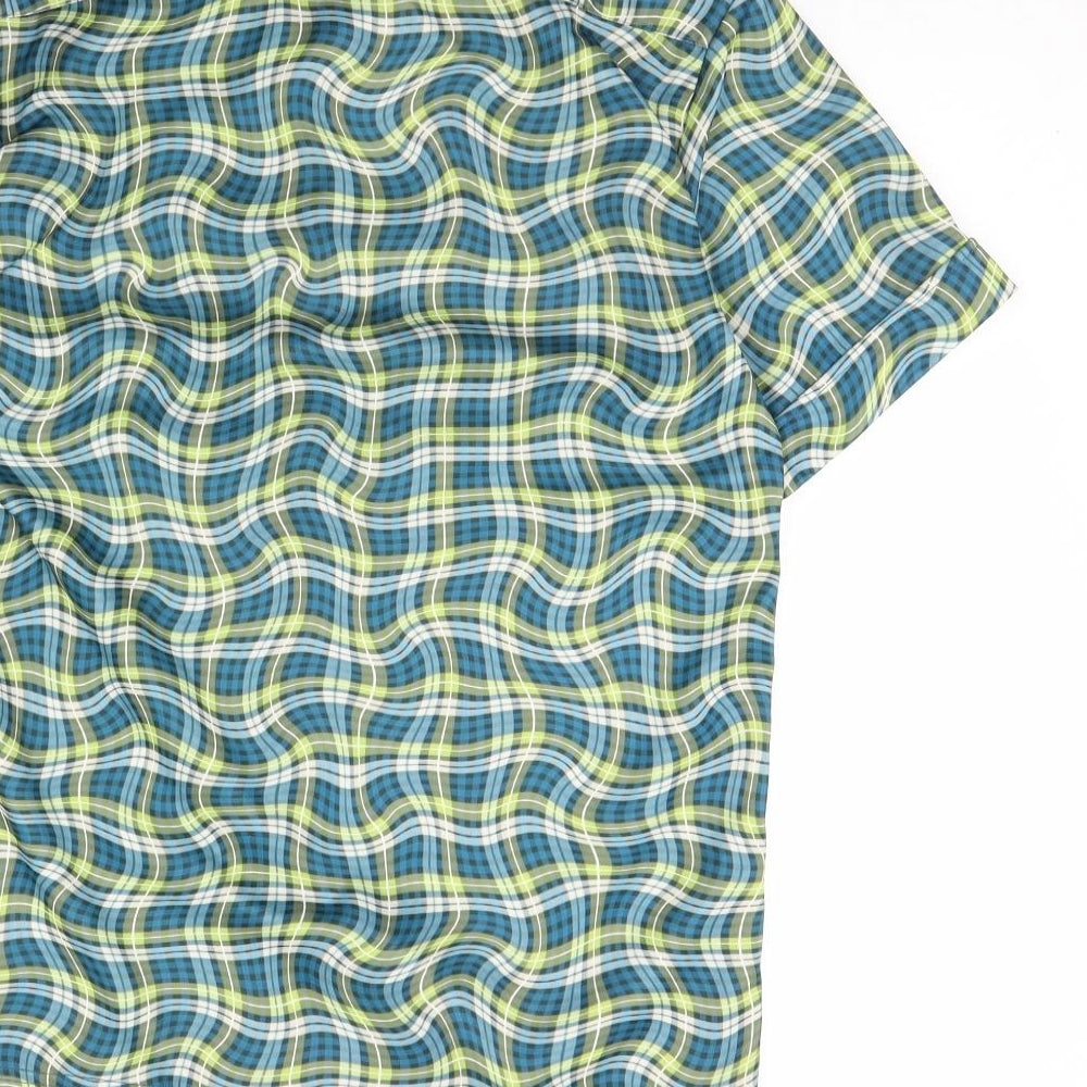 Diffusion Boys Green Geometric Basic Button-Up Size L