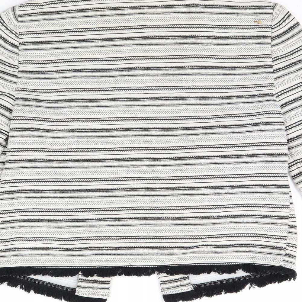 m&s Womens Ivory Striped Jacket Size 10