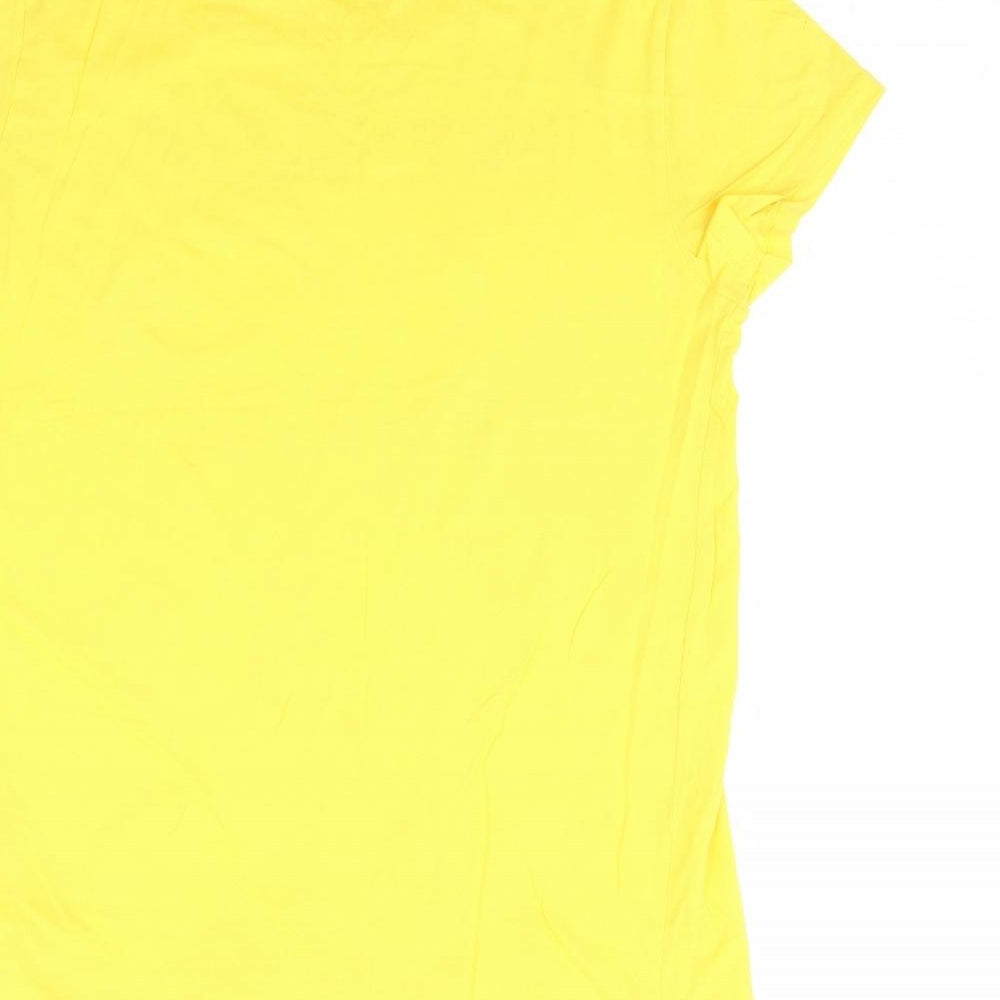 FB sister Womens Yellow Basic T-Shirt Size L - eat sleep repeat