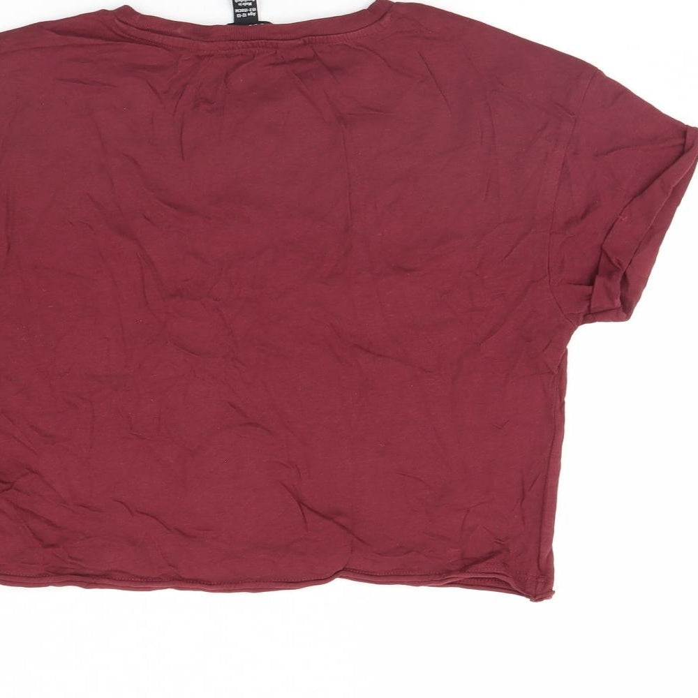 New Look Girls Purple Cropped T-Shirt Size 12 Years - kinda care kinda dont