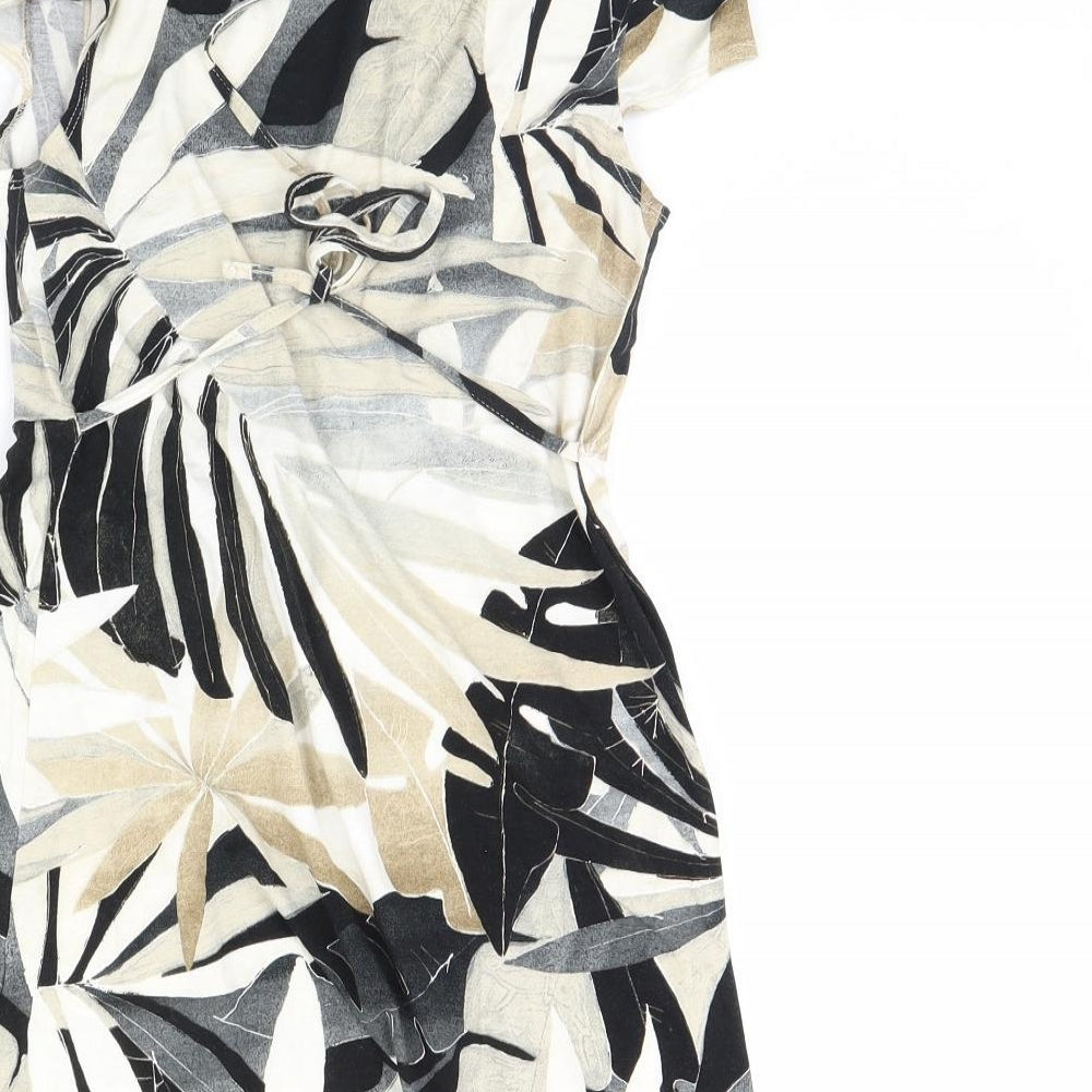 BHS Womens Black Floral Basic Blouse Size 10