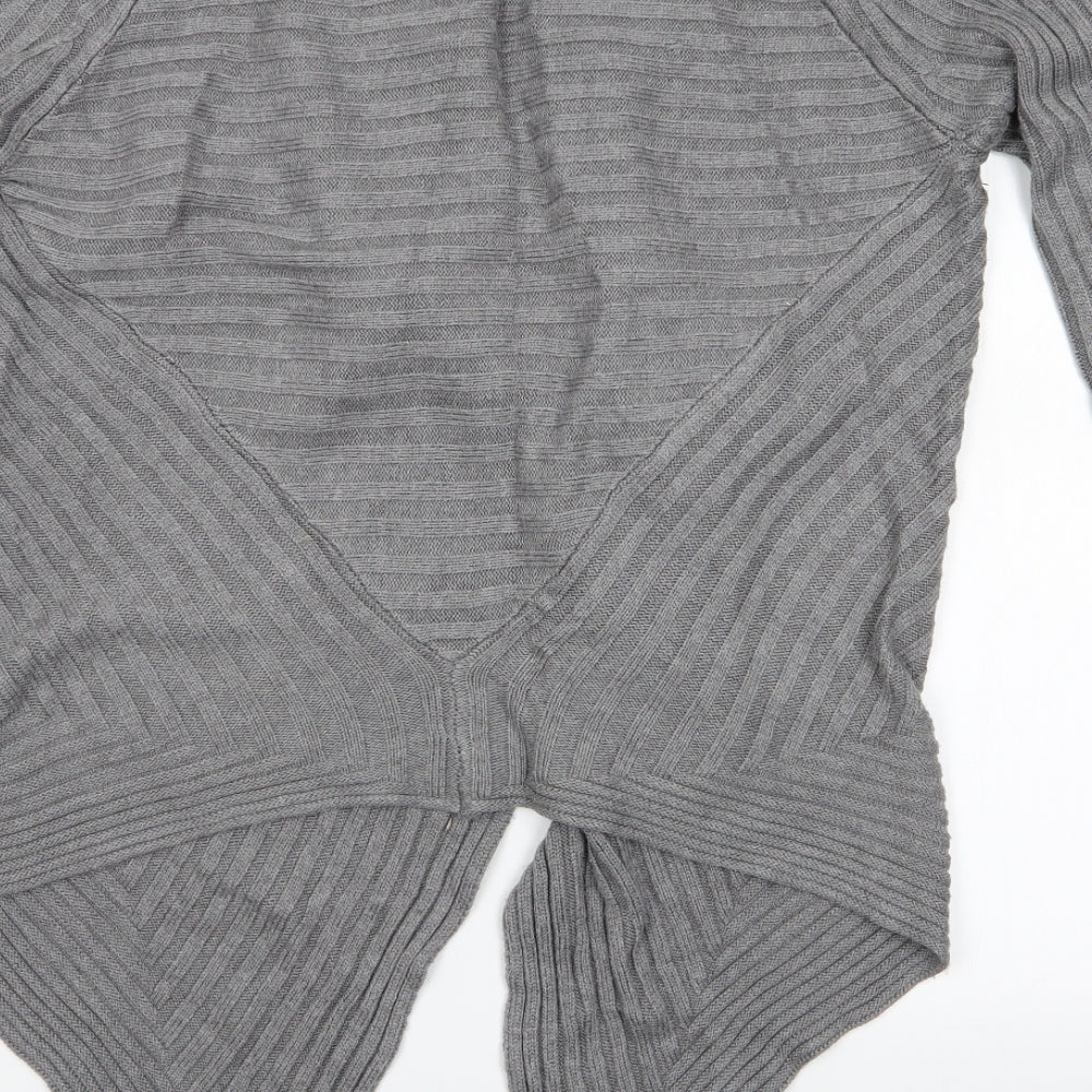 Preview Womens Grey Cardigan Jumper Size S - Waterfall Cardigan