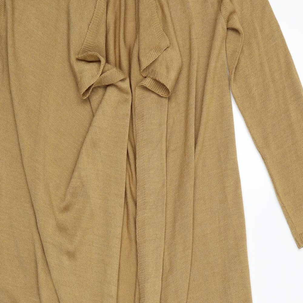 Lyza Fashion Womens Brown Cardigan Jumper Size M - Waterfall Cardigan