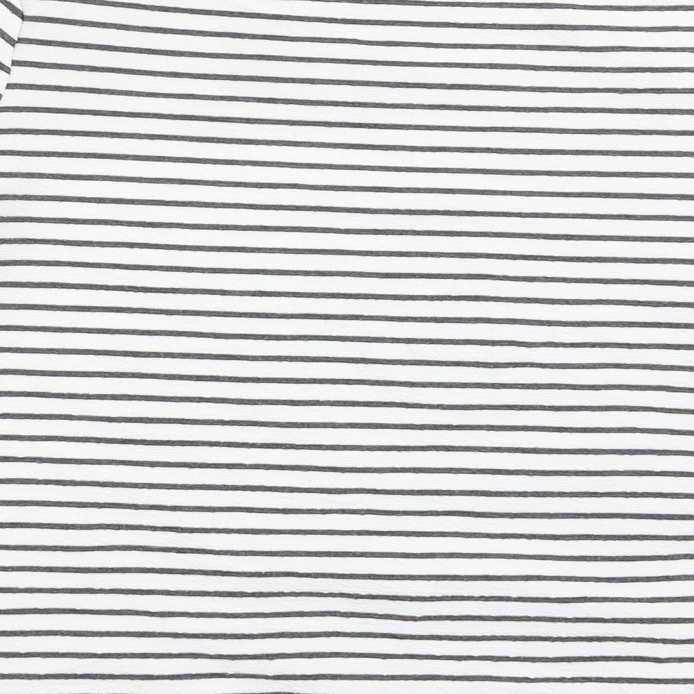 Pandini Womens White Striped Pullover Jumper Size M