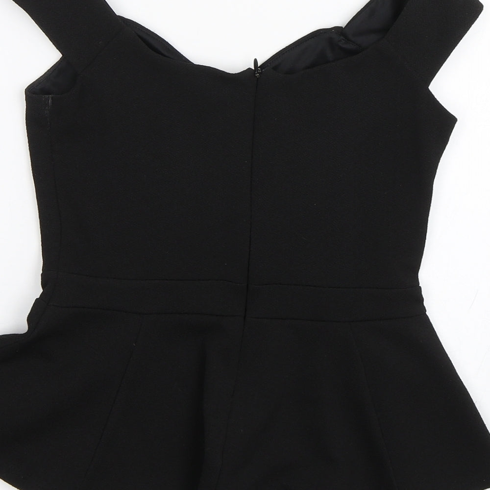 Miss Selfridge Womens Black Basic Blouse Size 6