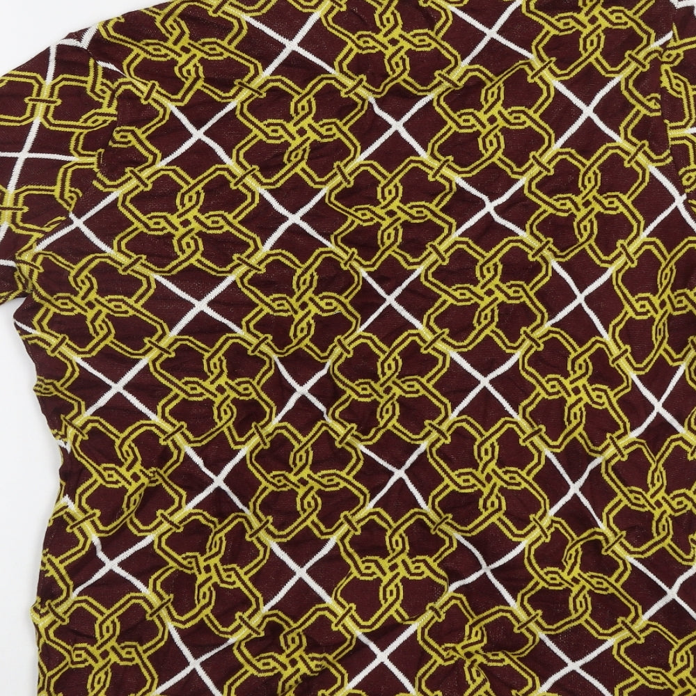 ASOS Womens Brown Geometric Pullover Jumper Size M
