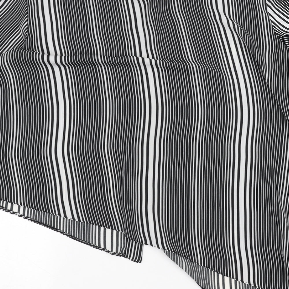 Peacocks Womens White Striped Basic Button-Up Size 14