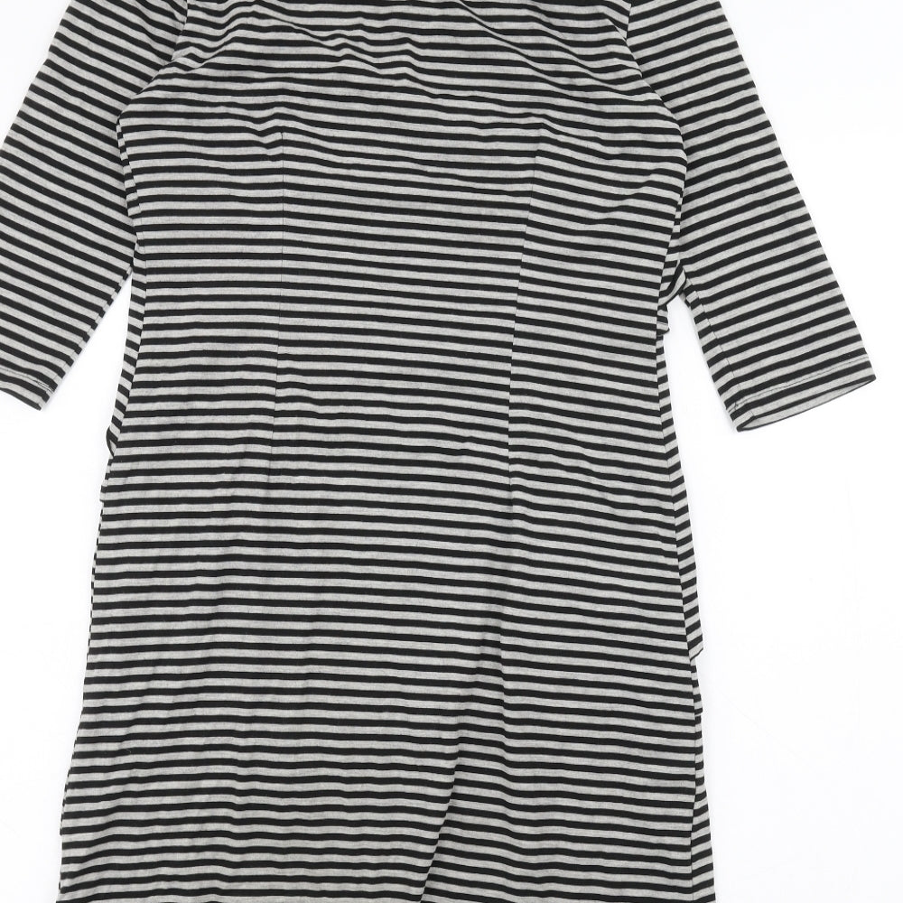 Emma & Michele Womens White Striped A-Line Size S