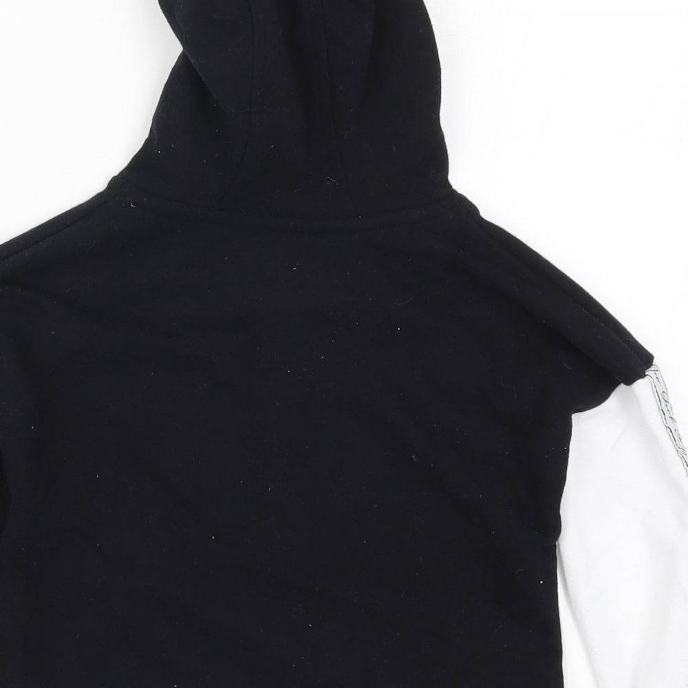 H&M Girls Black Colourblock Pullover Hoodie Size 4-5 Years - Brooklyn New York