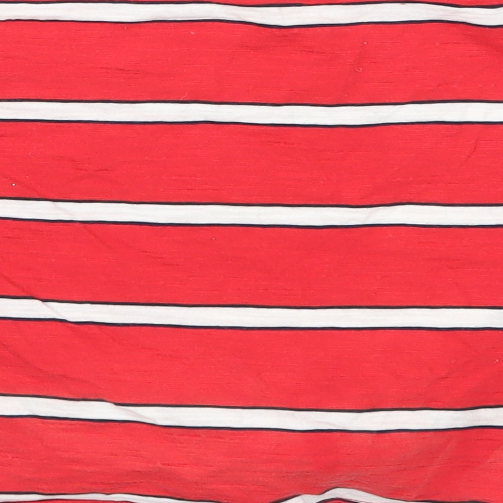 Next Girls Red Striped Basic T-Shirt Size 6 Years - You Go Girl