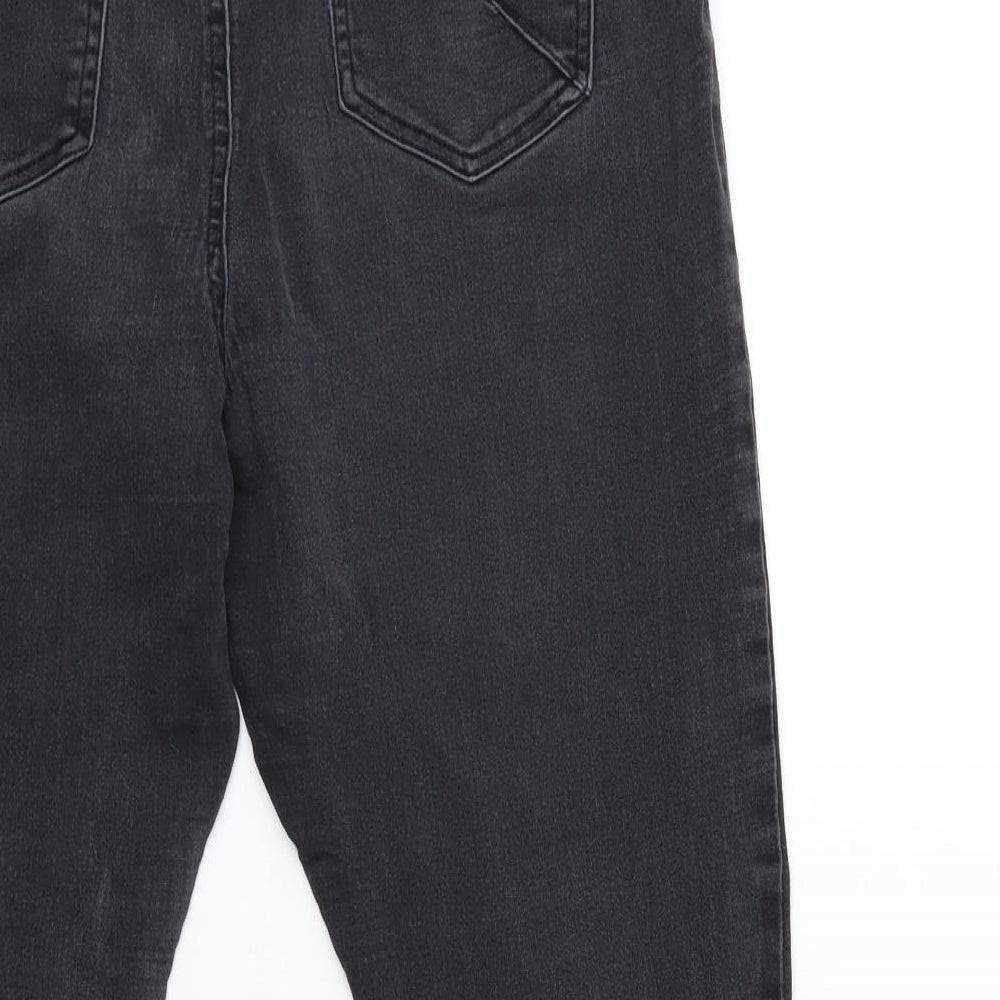 Brand and care label for Soon women’s grey denim jegging jeans, size UK 16, 28-inch leg