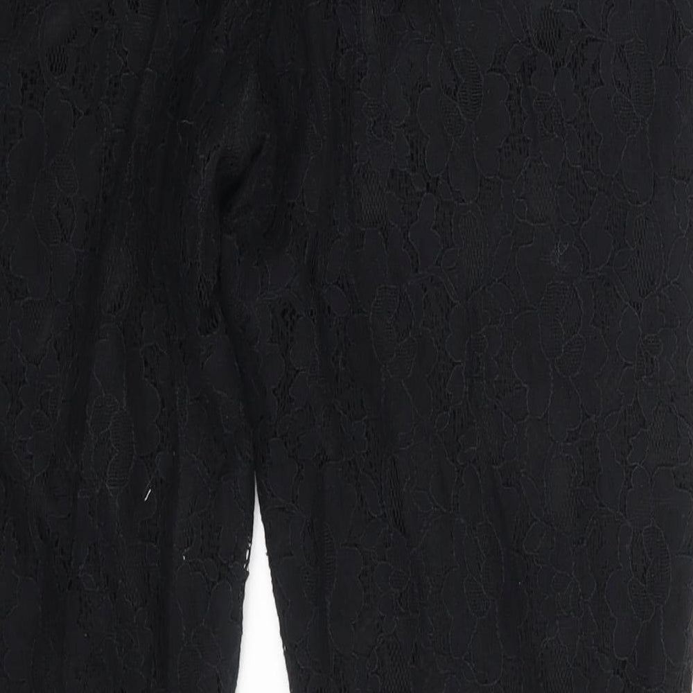 Replay Womens Black Floral Capri Trousers One Size L25 in