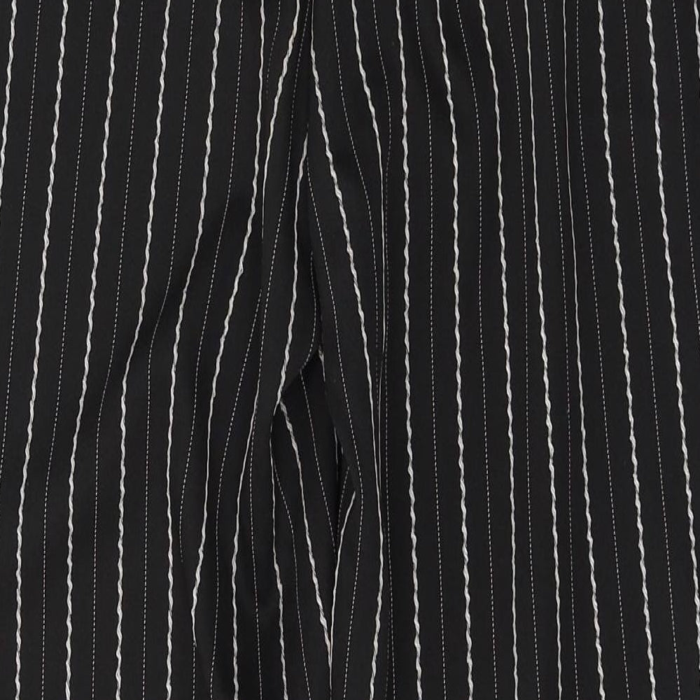 Select Womens Black Striped Trousers Size 10 L26 in