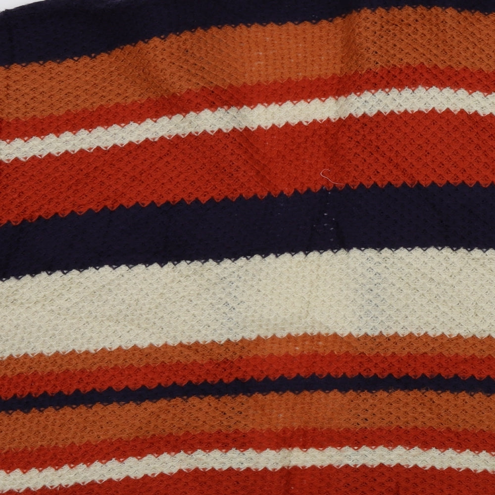 Dorothy Perkins Womens Orange Striped Cardigan Jumper Size S