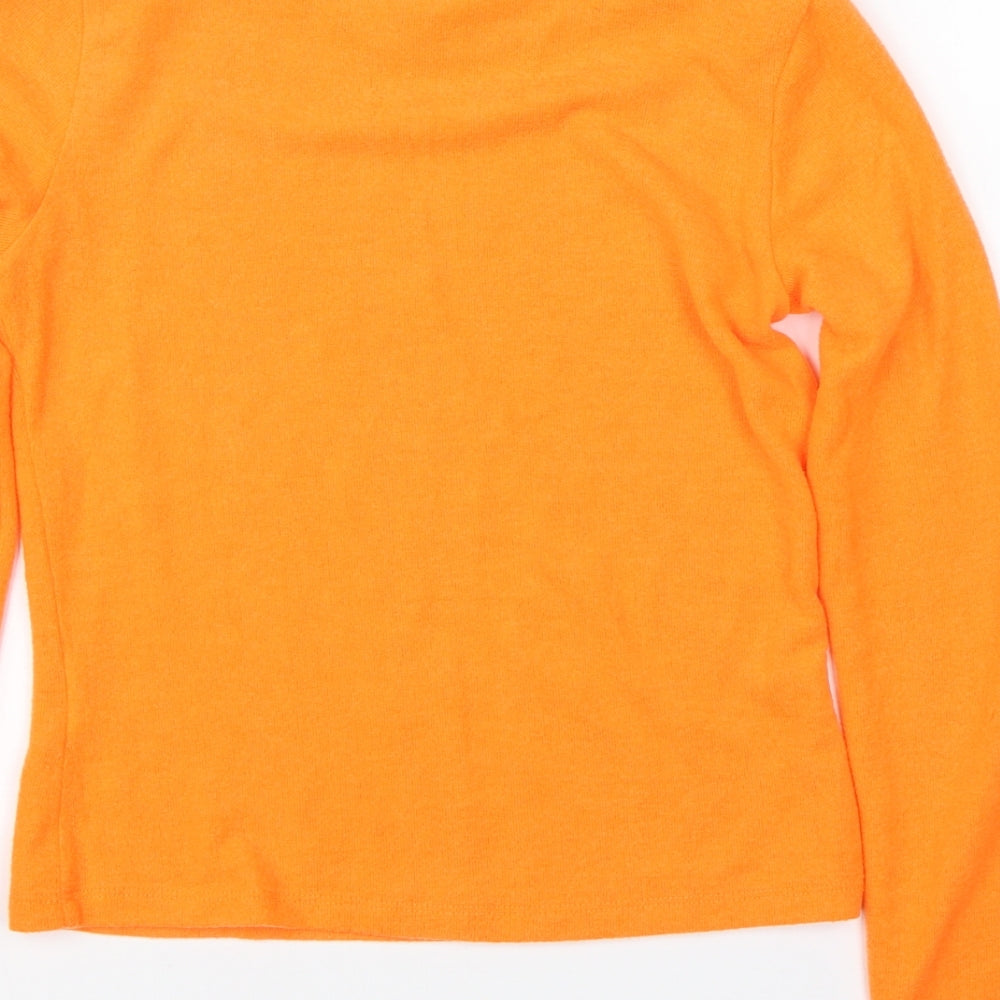 H&M Womens Orange Pullover Sweatshirt Size S