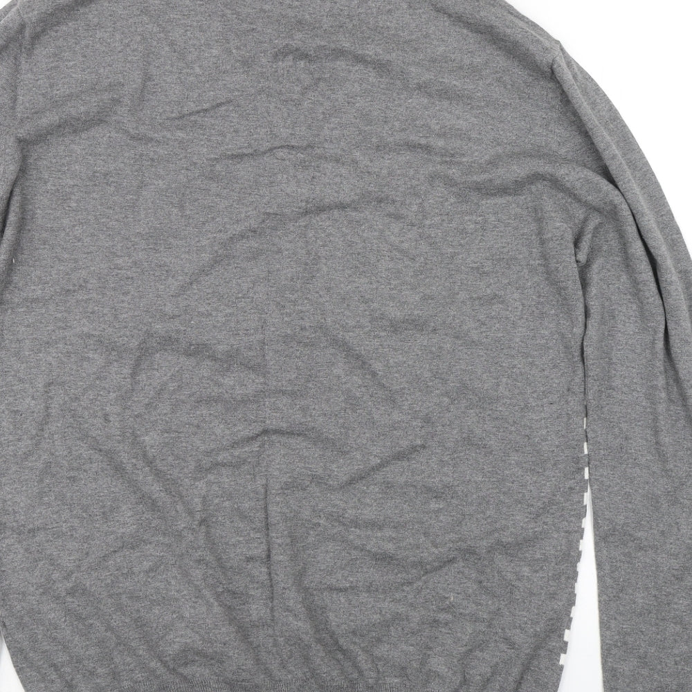 SCOUT Mens Grey Striped Pullover Jumper Size L