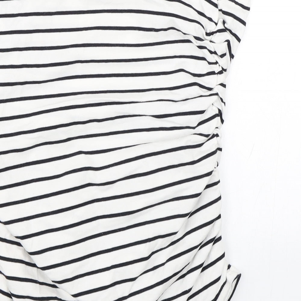 Dorothy Perkins Womens White Striped Wrap Skirt Size 10