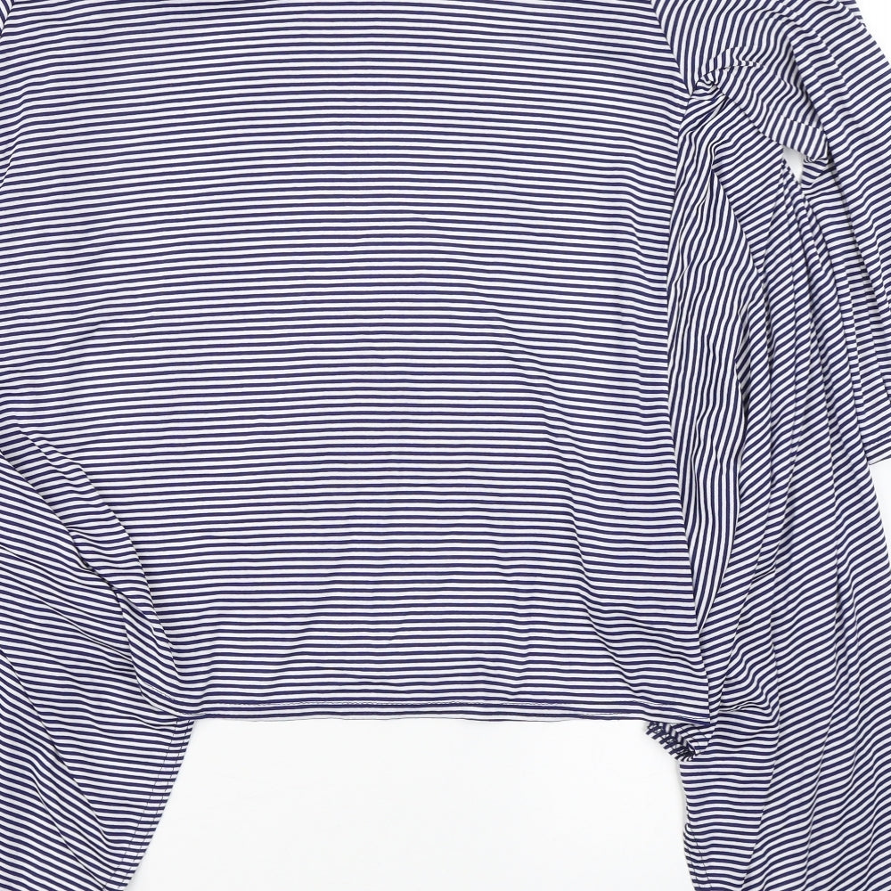 Laura D Womens Blue Striped Cardigan Jumper Size M