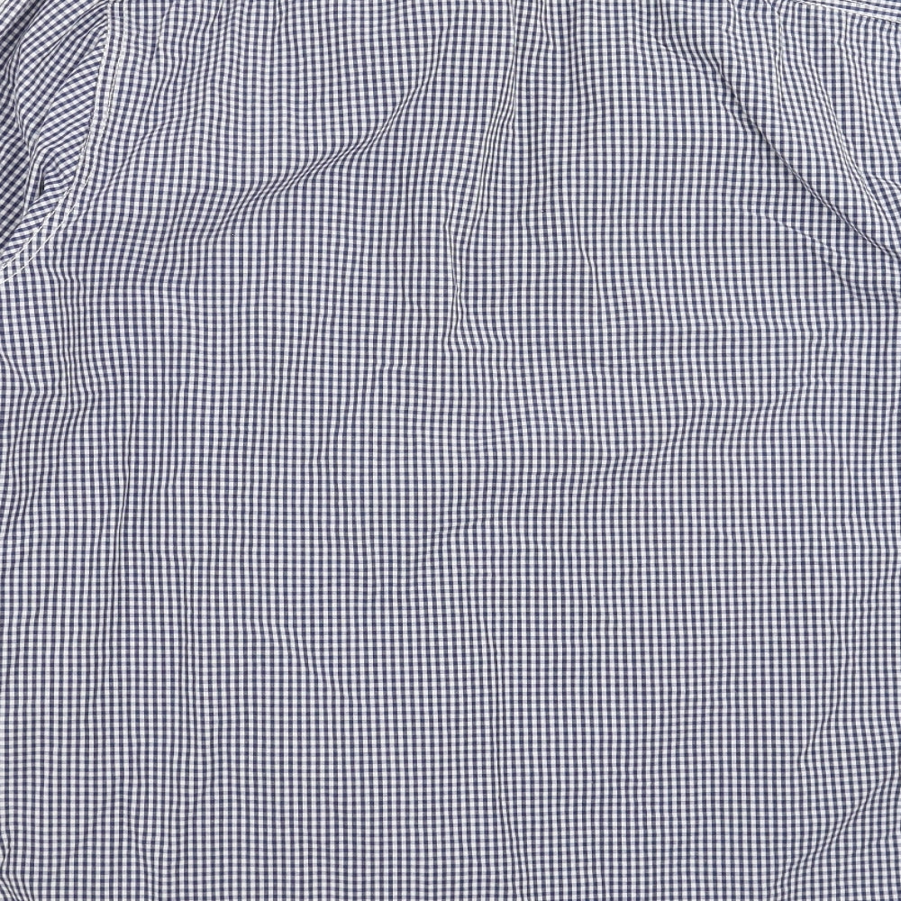 Easy Mens Blue Check Button-Up Size L