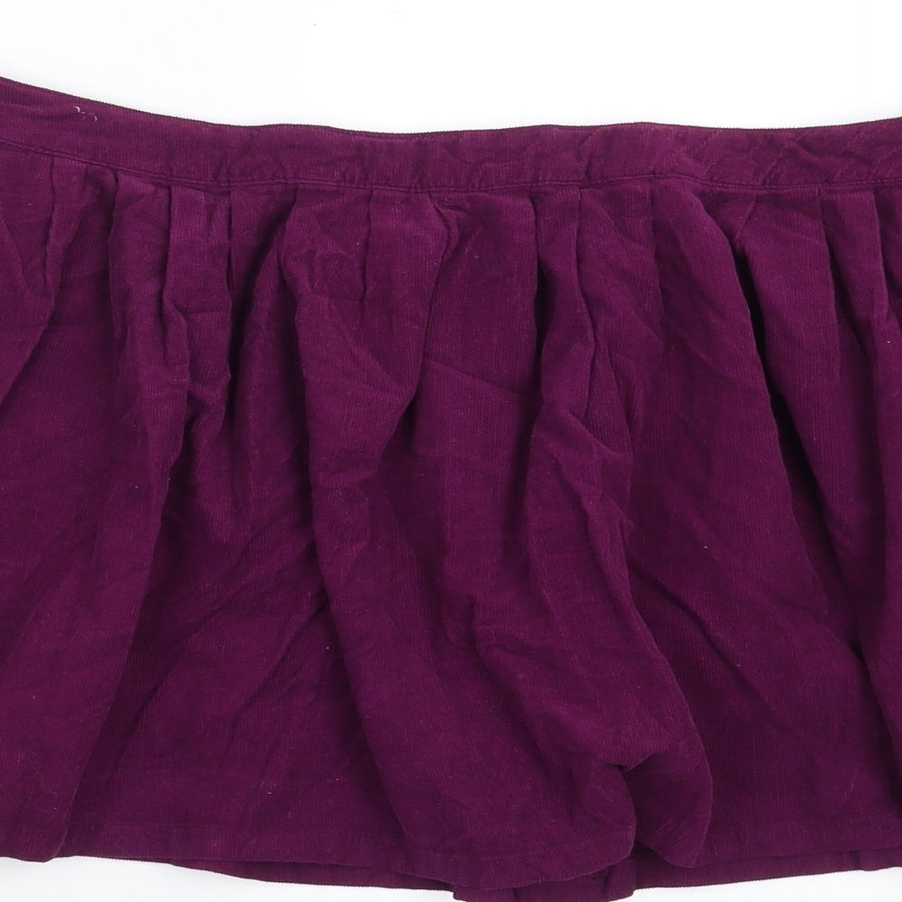 Topshop Womens Purple Corduroy A-Line Skirt Size 10