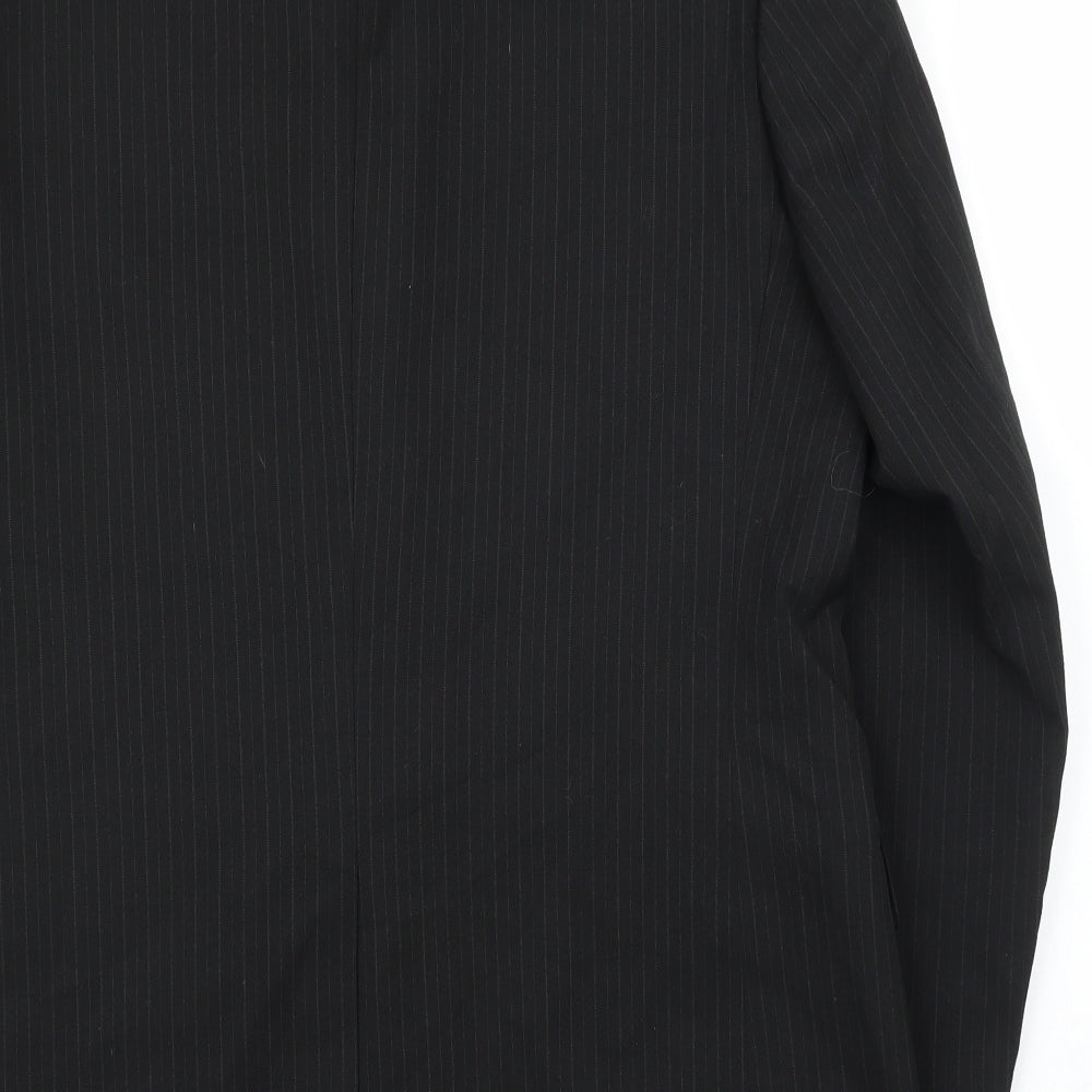 Pinsrtripe Mens Black Striped Jacket Suit Jacket Size 44