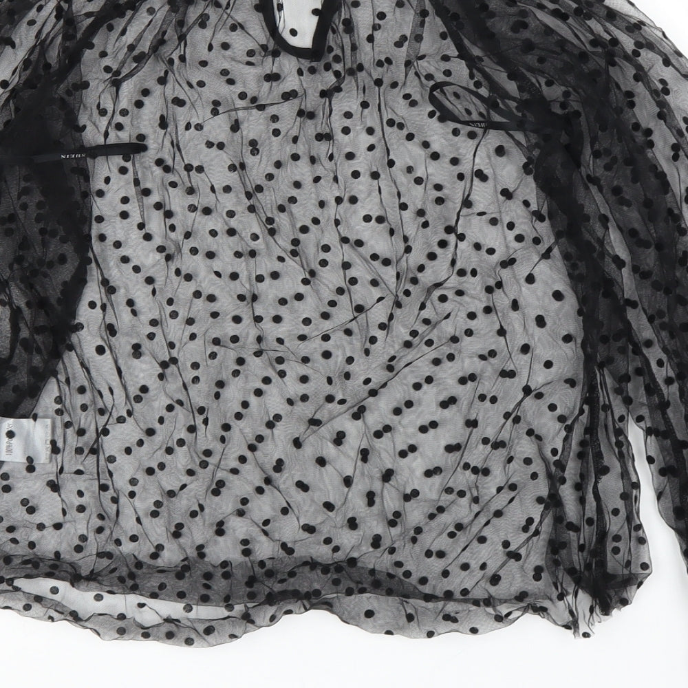 SheIn Womens Clear Polka Dot Basic Blouse Size XS