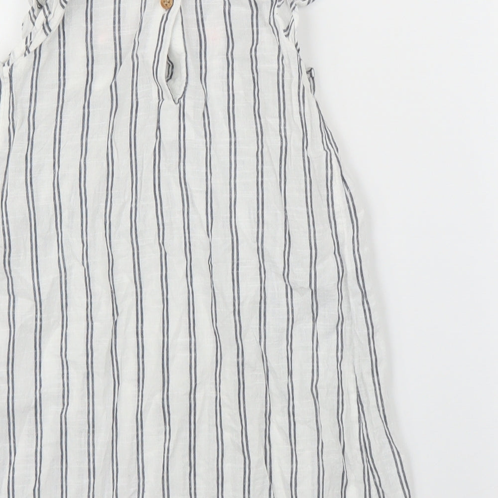 H&M Girls White Striped A-Line Size 4 Years