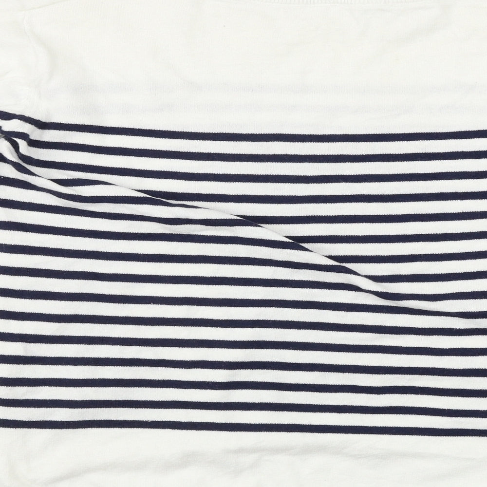 H&M Girls White Striped Pullover Jumper Size 14 Years